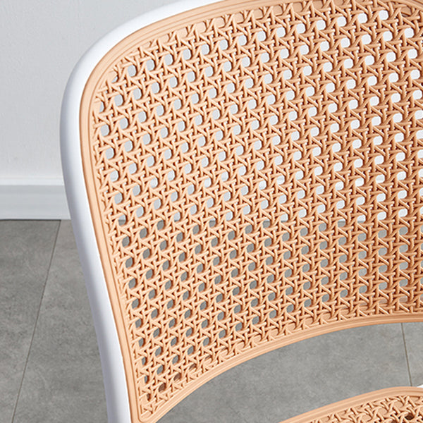 Chaises de salle à manger en osier de style tropical, chaise latérale de salle à manger à dossier ouvert pour la cuisine