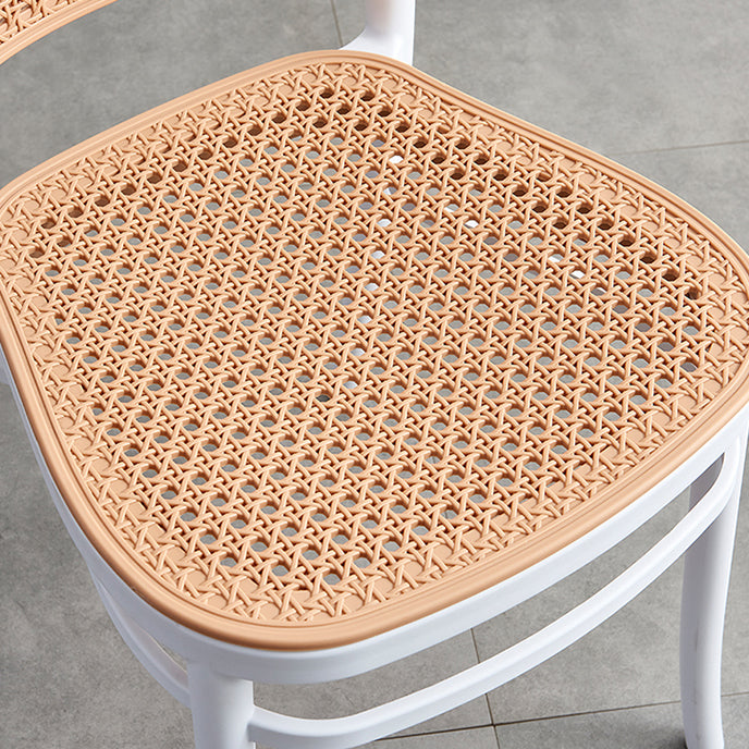 Tropical Style Wicker Dining Chairs Open Back Dining Side Chair for Kitchen