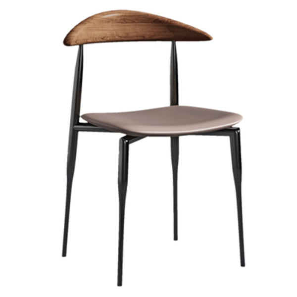 Chaise de salle à manger carrée en métal contemporain ouvert