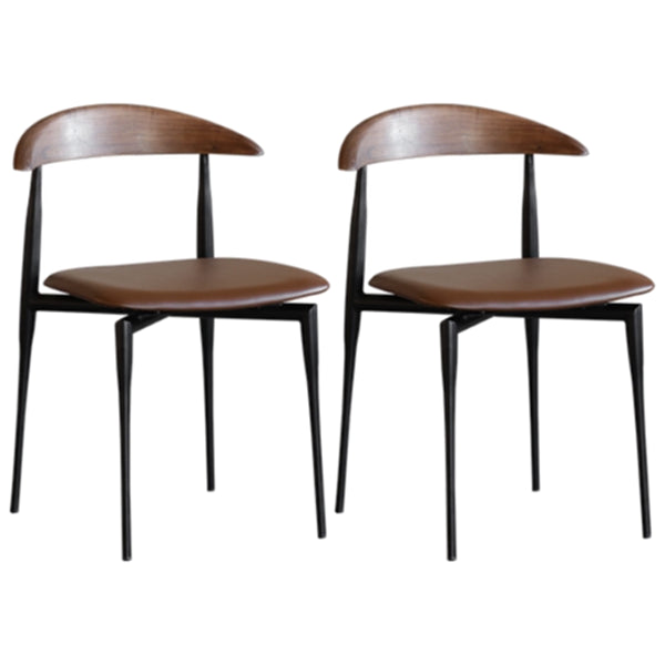 Chaise de salle à manger carrée en métal contemporain ouvert