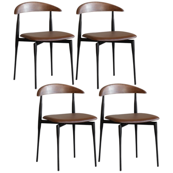 Chaise de salle à manger carrée en métal contemporain ouvert