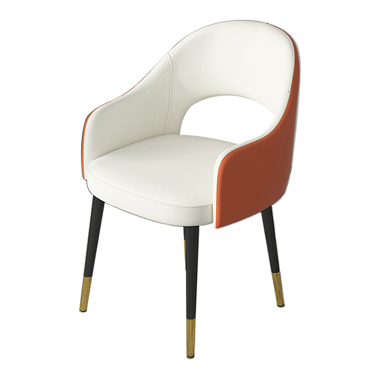 Contemporary Leather Dining Room Chairs Open Back Dining Side Chair for Home Use