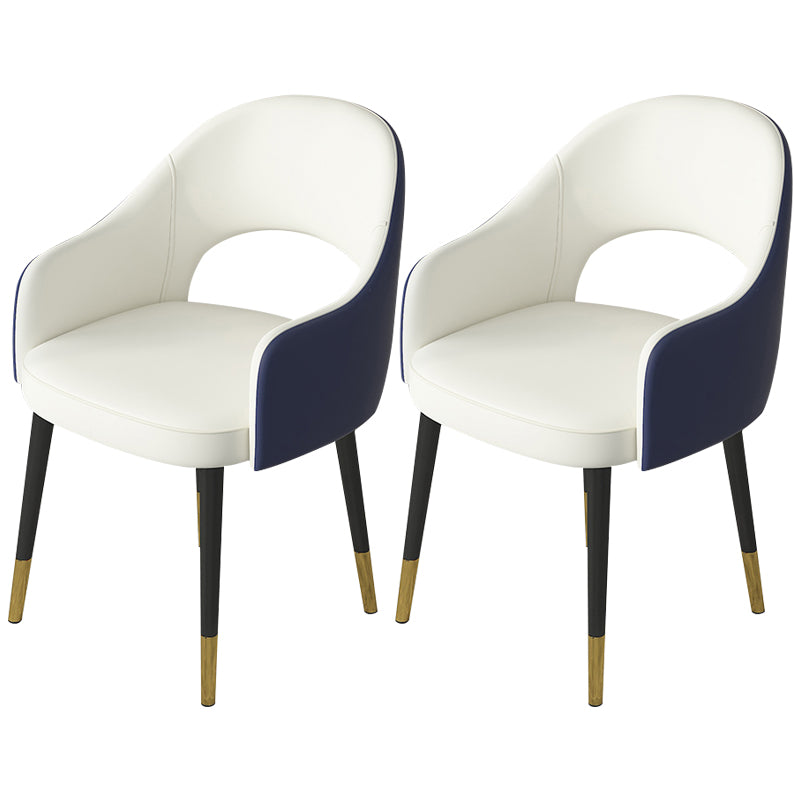 Contemporary Leather Dining Room Chairs Open Back Dining Side Chair for Home Use