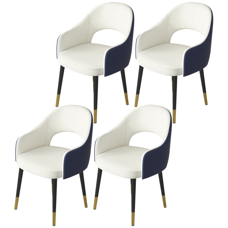 Contemporary Leather Dining Room Chairs Open Back Dining Side Chair for Home Use