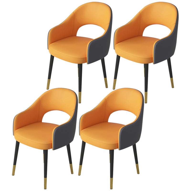 Contemporary Leather Dining Room Chairs Open Back Dining Side Chair for Home Use