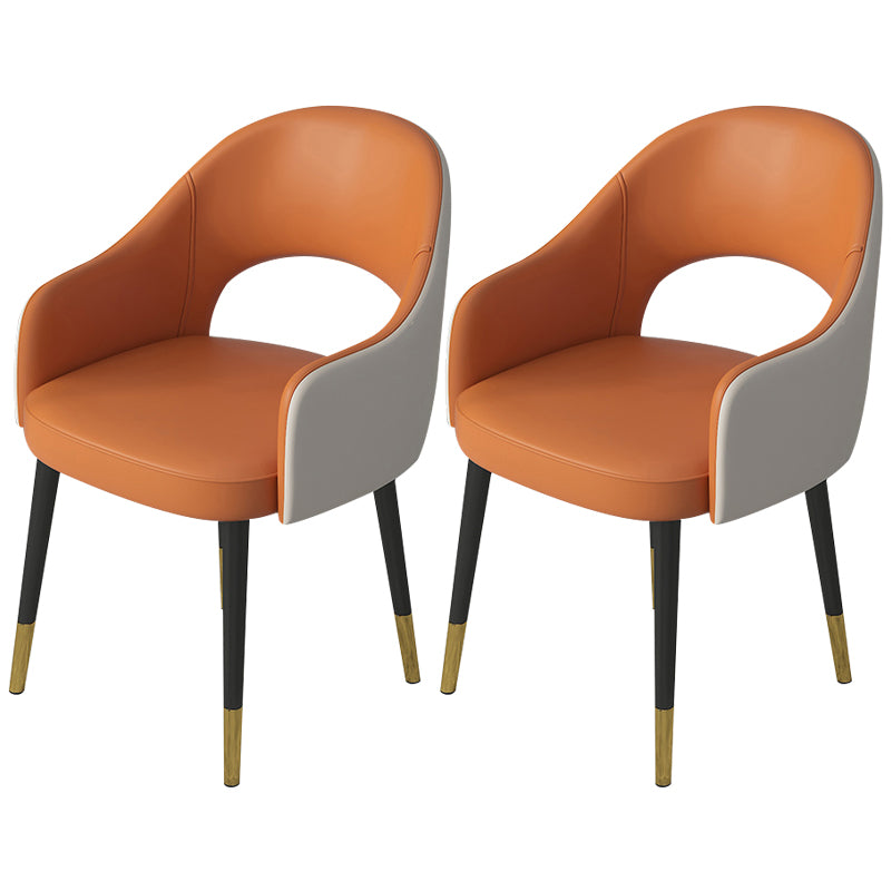 Contemporary Leather Dining Room Chairs Open Back Dining Side Chair for Home Use