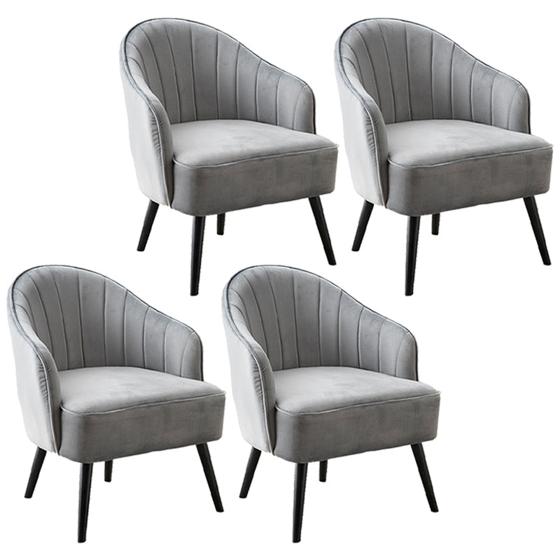 Contemporary Style Upholstered Arm Dining Chair Solid Back Side Chair for Home