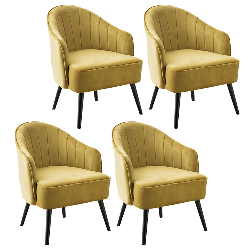 Contemporary Style Upholstered Arm Dining Chair Solid Back Side Chair for Home