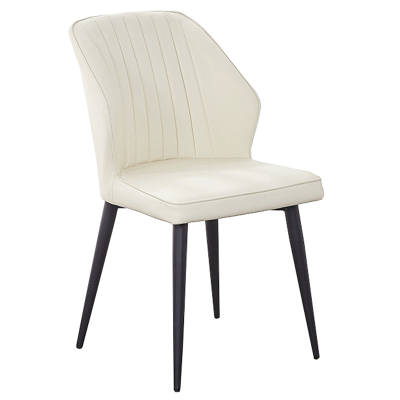 Chaise d'appoint de salle à manger de style moderne, avec pieds en métal, sans accoudoirs, pour cuisine