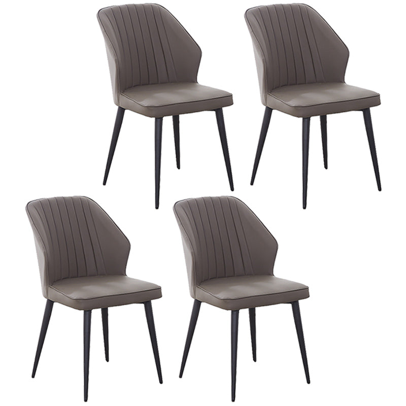 Modern Style Dining Side Chair with Metal Legs Armless Chair for Kitchen