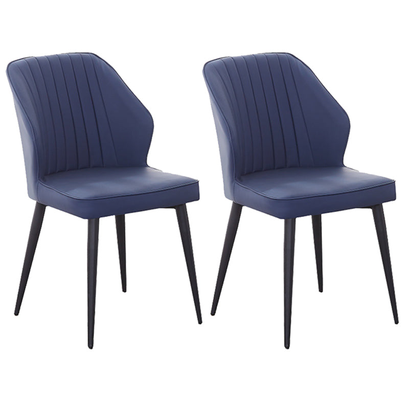 Modern Style Dining Side Chair with Metal Legs Armless Chair for Kitchen