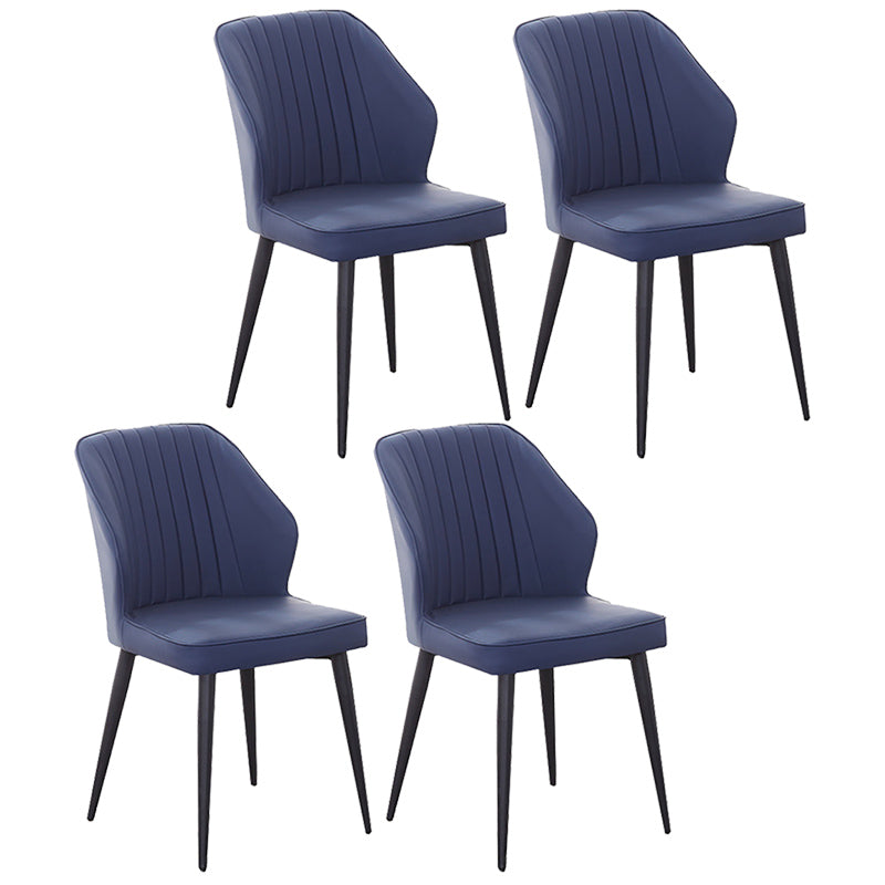 Modern Style Dining Side Chair with Metal Legs Armless Chair for Kitchen