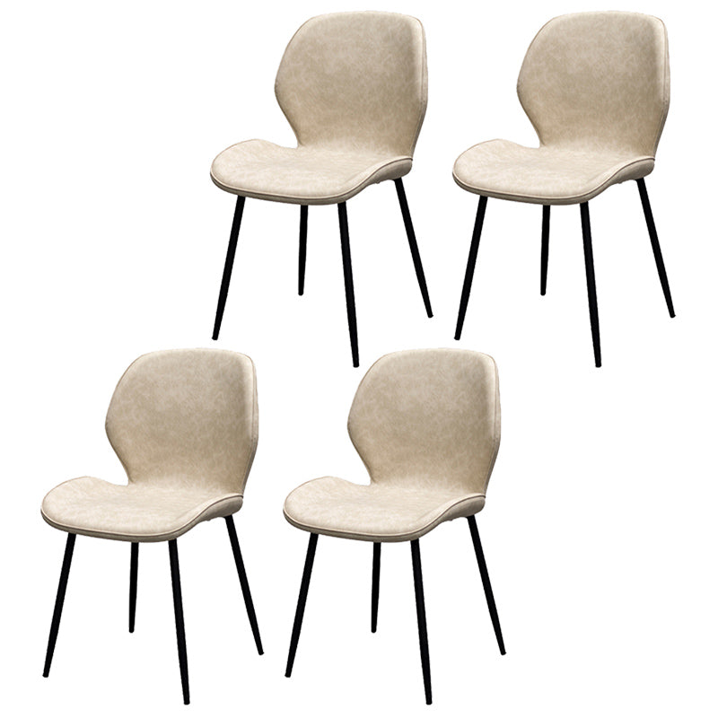 Chaise d'appoint de restaurant scandinave en cuir PU, chaise de salle à manger finition mate Parsons
