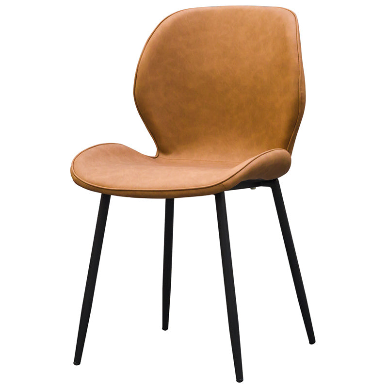 Chaise d'appoint de restaurant scandinave en cuir PU, chaise de salle à manger finition mate Parsons