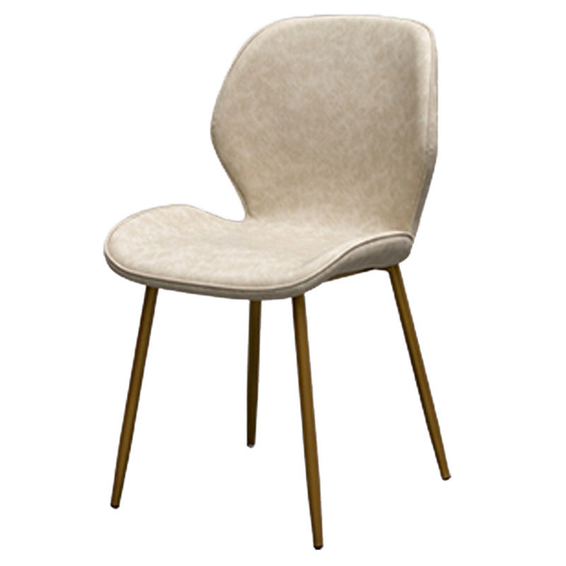 Chaise d'appoint de restaurant scandinave en cuir PU, chaise de salle à manger finition mate Parsons