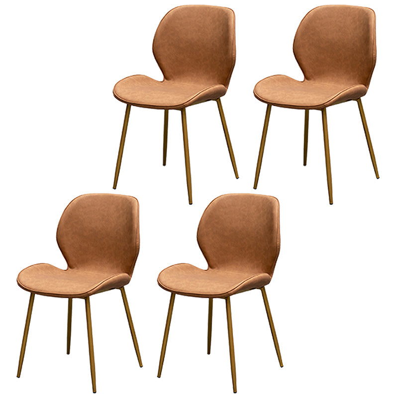 Chaise d'appoint de restaurant scandinave en cuir PU, chaise de salle à manger finition mate Parsons