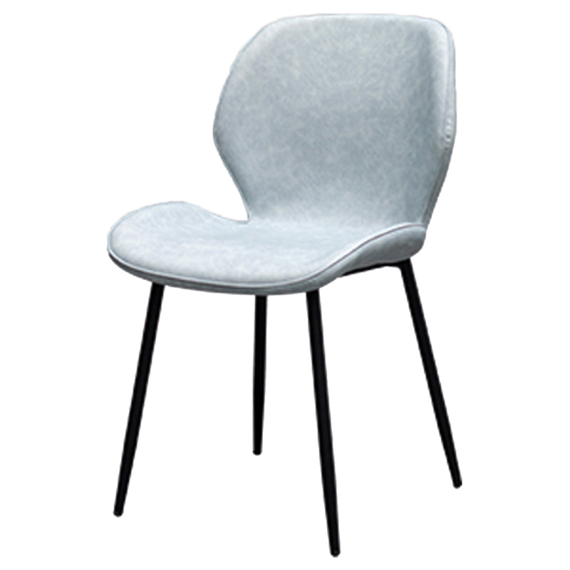 Chaise d'appoint de restaurant scandinave en cuir PU, chaise de salle à manger finition mate Parsons