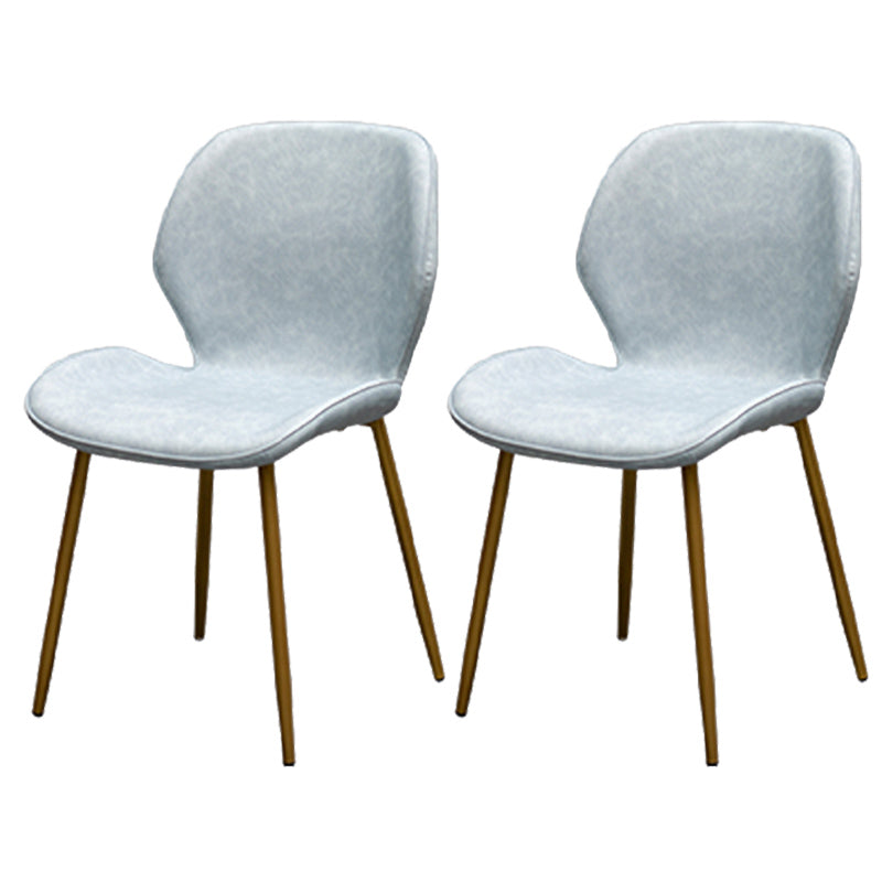 Chaise d'appoint de restaurant scandinave en cuir PU, chaise de salle à manger finition mate Parsons
