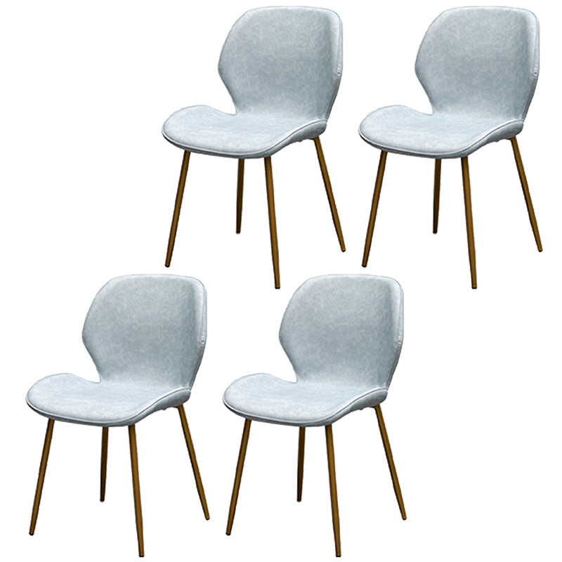 Chaise d'appoint de restaurant scandinave en cuir PU, chaise de salle à manger finition mate Parsons