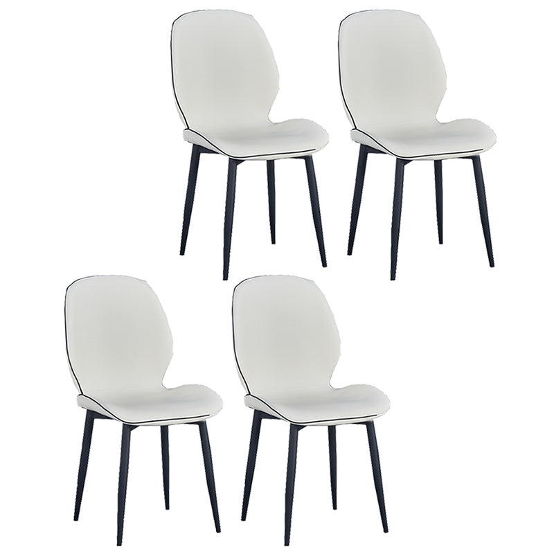 Chaise d'appoint scandinave pour la maison, chaise de salle à manger rembourrée en métal à dossier solide