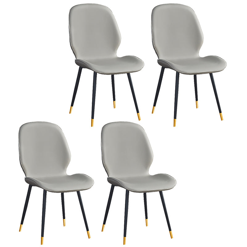 Chaise d'appoint scandinave pour la maison, chaise de salle à manger rembourrée en métal à dossier solide