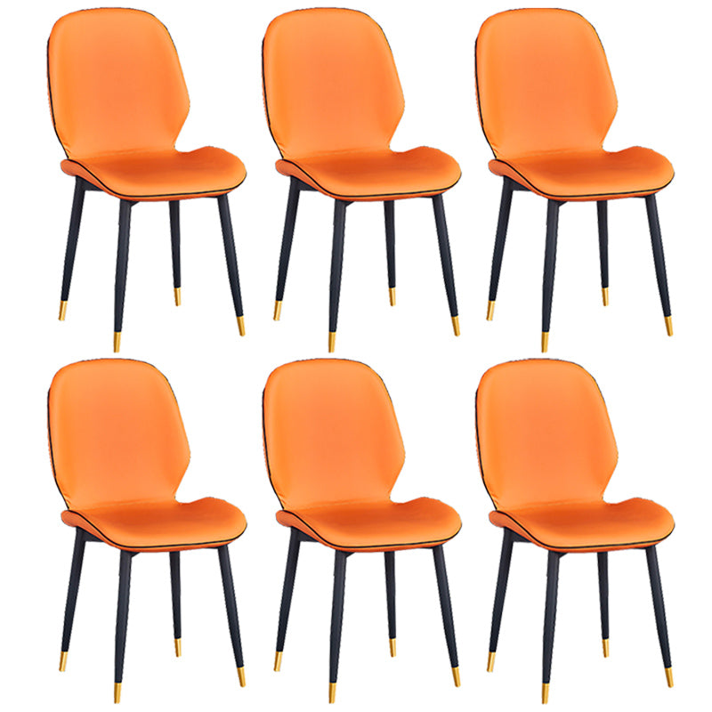 Chaise d'appoint scandinave pour la maison, chaise de salle à manger rembourrée en métal à dossier solide