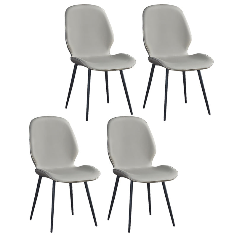 Chaise d'appoint scandinave pour la maison, chaise de salle à manger rembourrée en métal à dossier solide