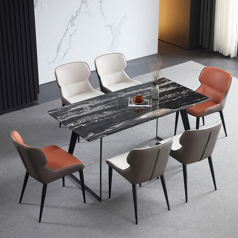 Contemporary Metal Dining Room Chairs Wingback Side Armchair for Home Use