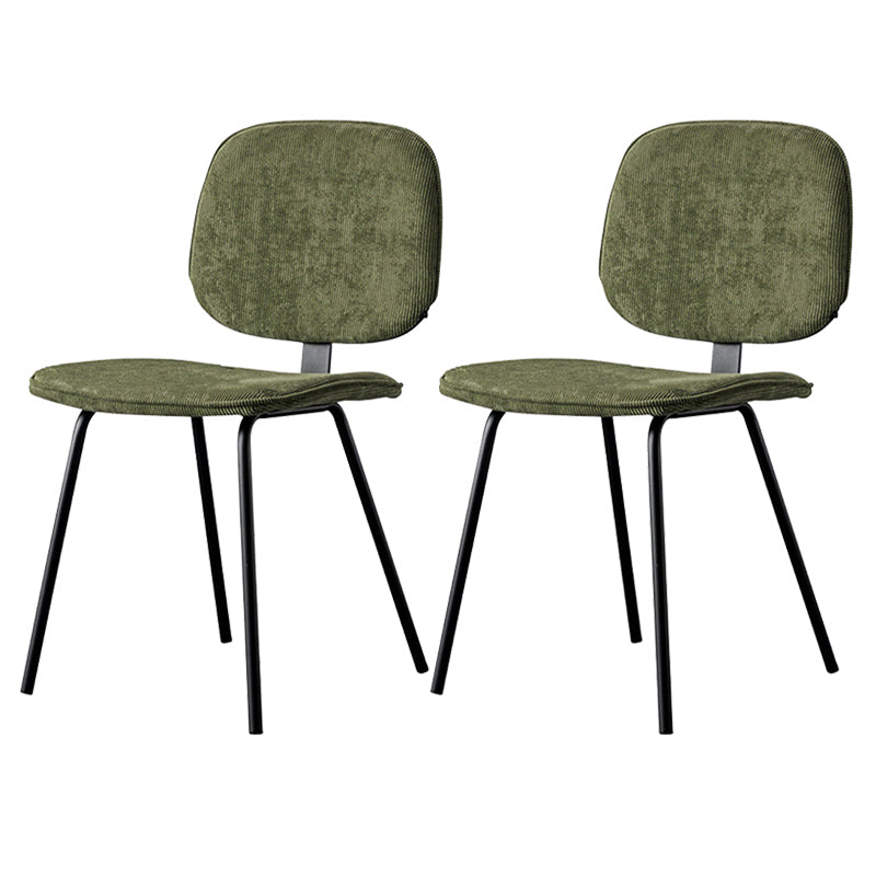 Chaise d'appoint scandinave à la maison, chaise de salle à manger rembourrée en métal à dossier ouvert