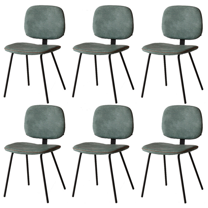 Chaise d'appoint scandinave à la maison, chaise de salle à manger rembourrée en métal à dossier ouvert