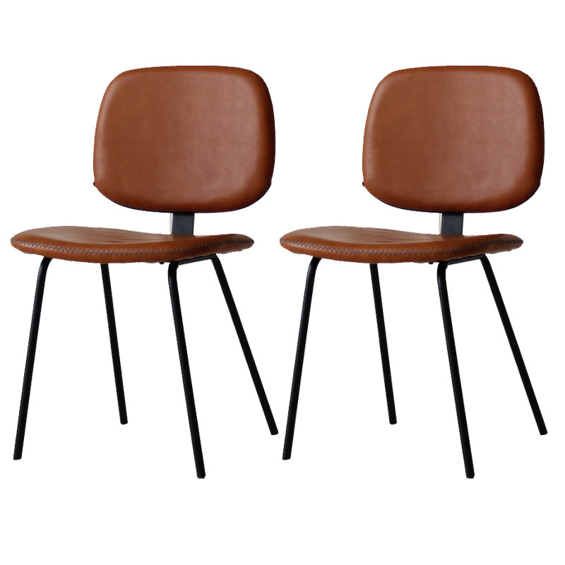 Chaise d'appoint scandinave à la maison, chaise de salle à manger rembourrée en métal à dossier ouvert