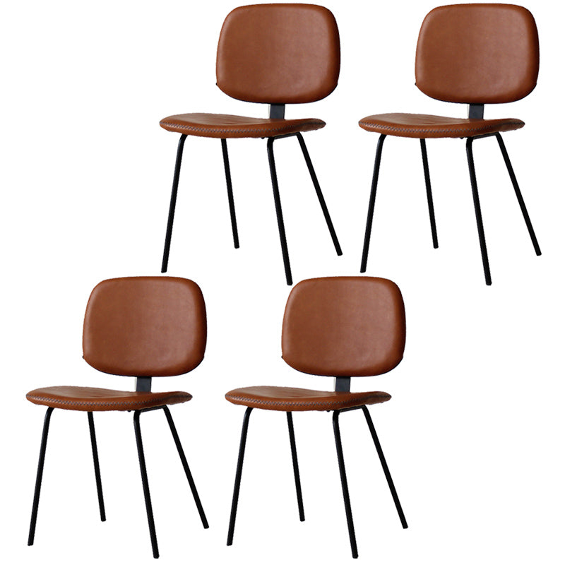 Chaise d'appoint scandinave à la maison, chaise de salle à manger rembourrée en métal à dossier ouvert