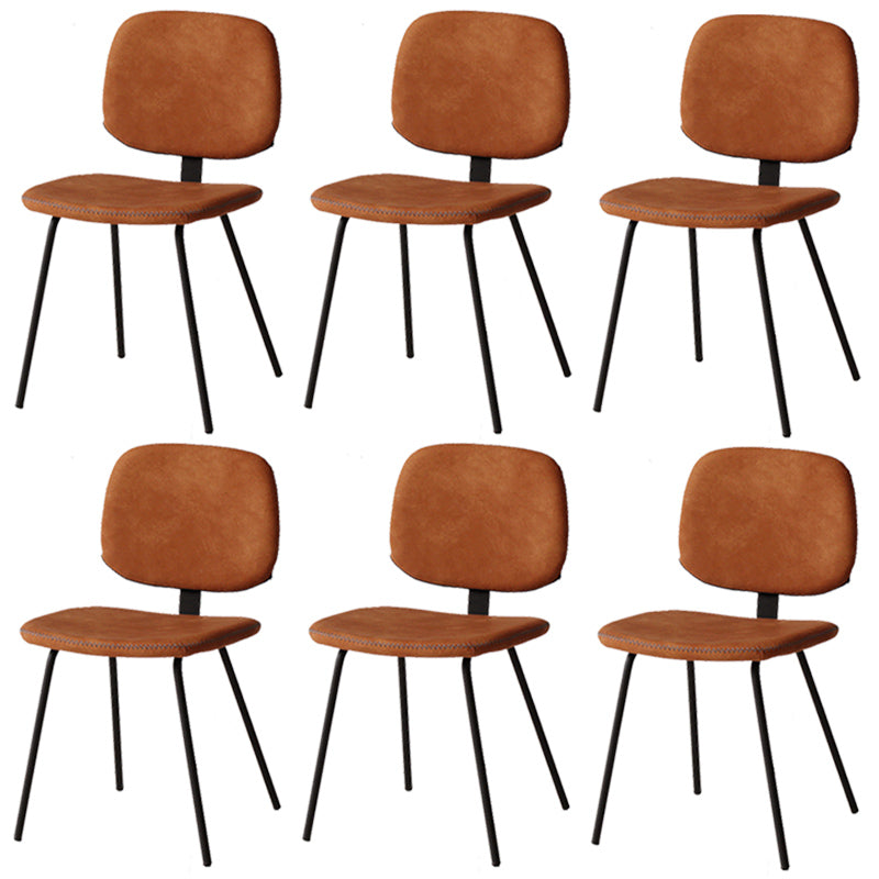 Chaise d'appoint scandinave à la maison, chaise de salle à manger rembourrée en métal à dossier ouvert