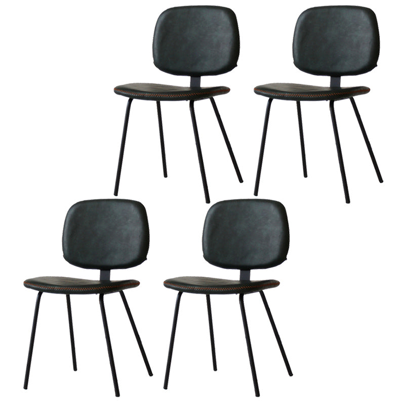 Chaise d'appoint scandinave à la maison, chaise de salle à manger rembourrée en métal à dossier ouvert