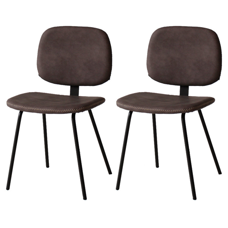 Chaise d'appoint scandinave à la maison, chaise de salle à manger rembourrée en métal à dossier ouvert