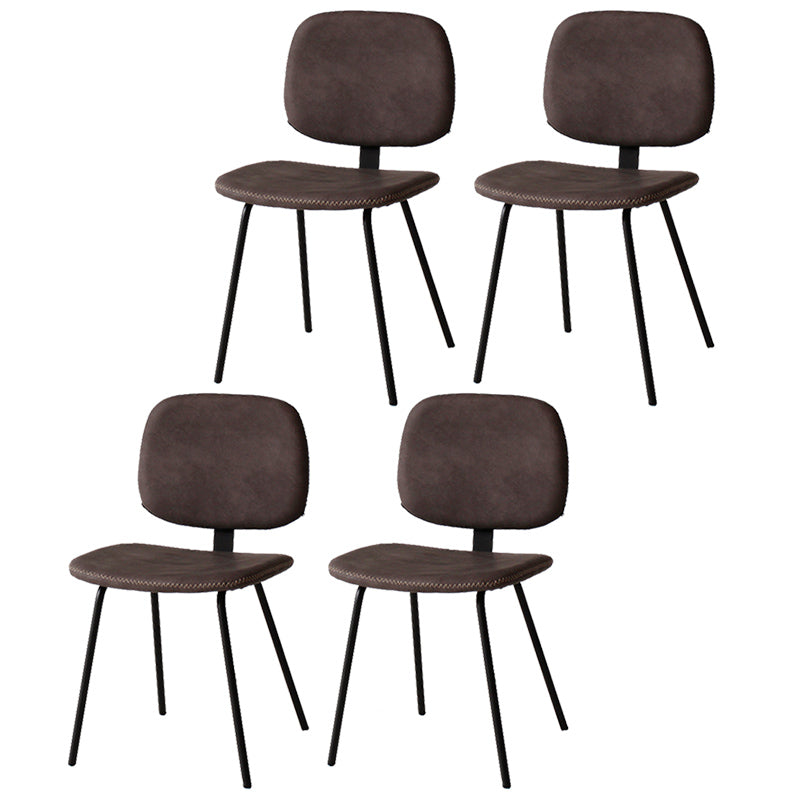 Chaise d'appoint scandinave à la maison, chaise de salle à manger rembourrée en métal à dossier ouvert