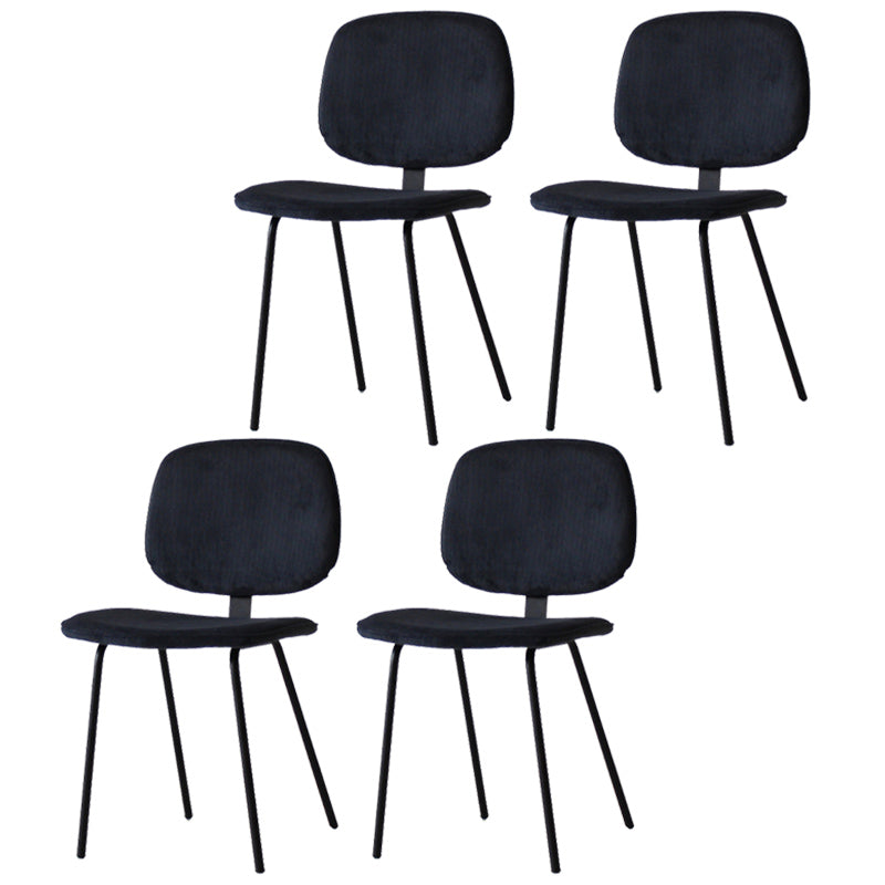 Chaise d'appoint scandinave à la maison, chaise de salle à manger rembourrée en métal à dossier ouvert