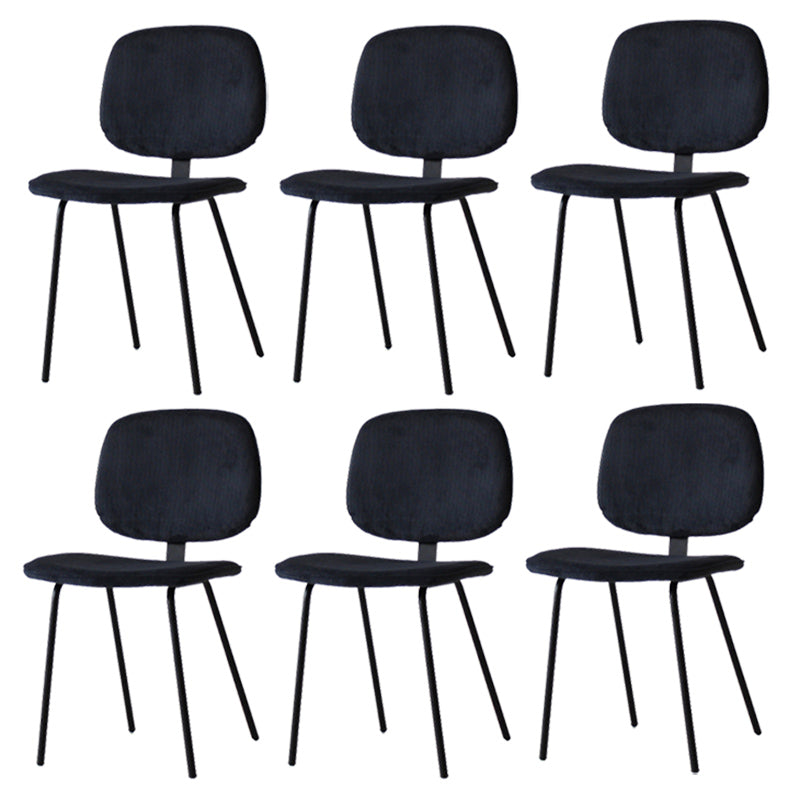 Chaise d'appoint scandinave à la maison, chaise de salle à manger rembourrée en métal à dossier ouvert
