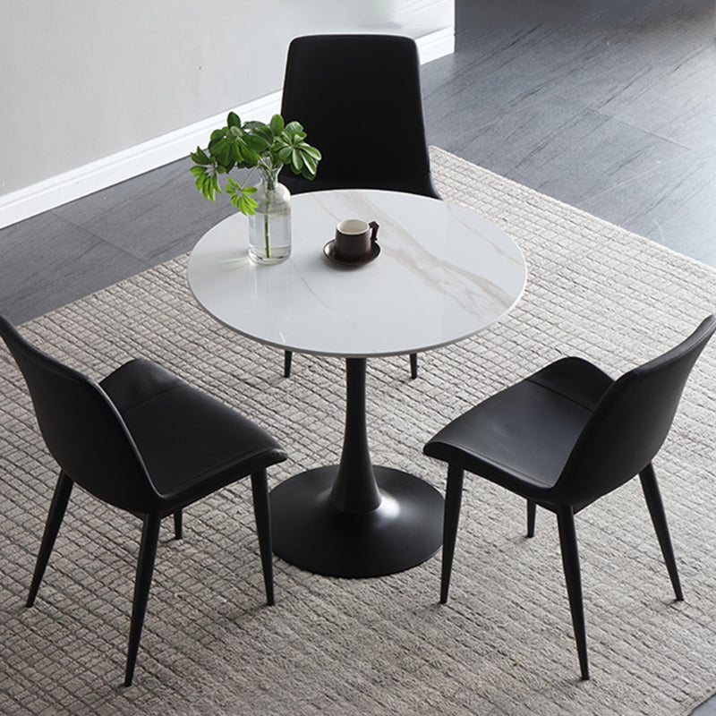 Leather Contemporary Restaurant Side Chair Parsons Matte Finish Dining Chair