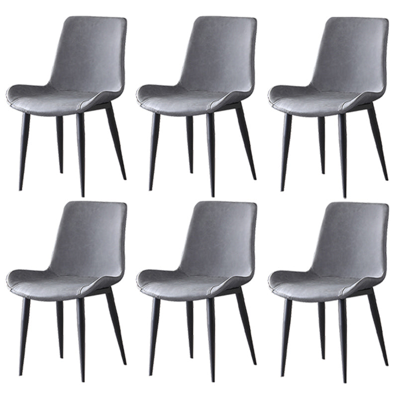 Leather Contemporary Restaurant Side Chair Parsons Matte Finish Dining Chair