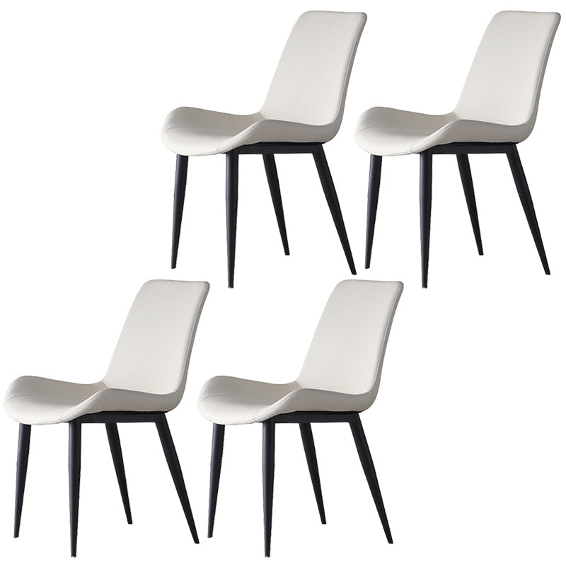 Leather Contemporary Restaurant Side Chair Parsons Matte Finish Dining Chair