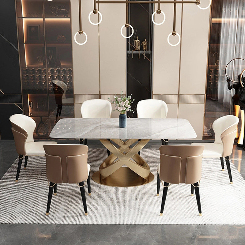 Minimalist Style Leather Dining Side Chairs Wingback Armless Chairs for Home Use