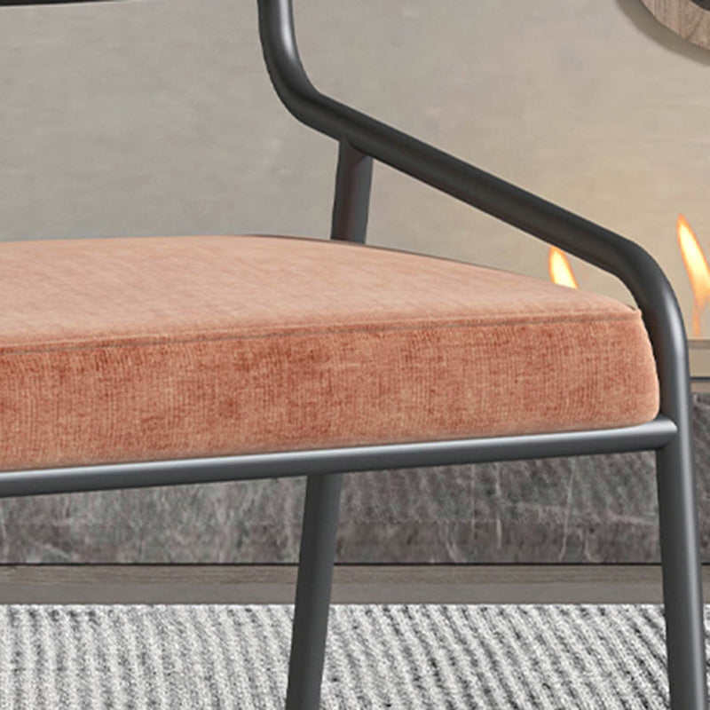 Industrial Style Linen Fabric Dining Chairs Open Back Dining Side Chairs