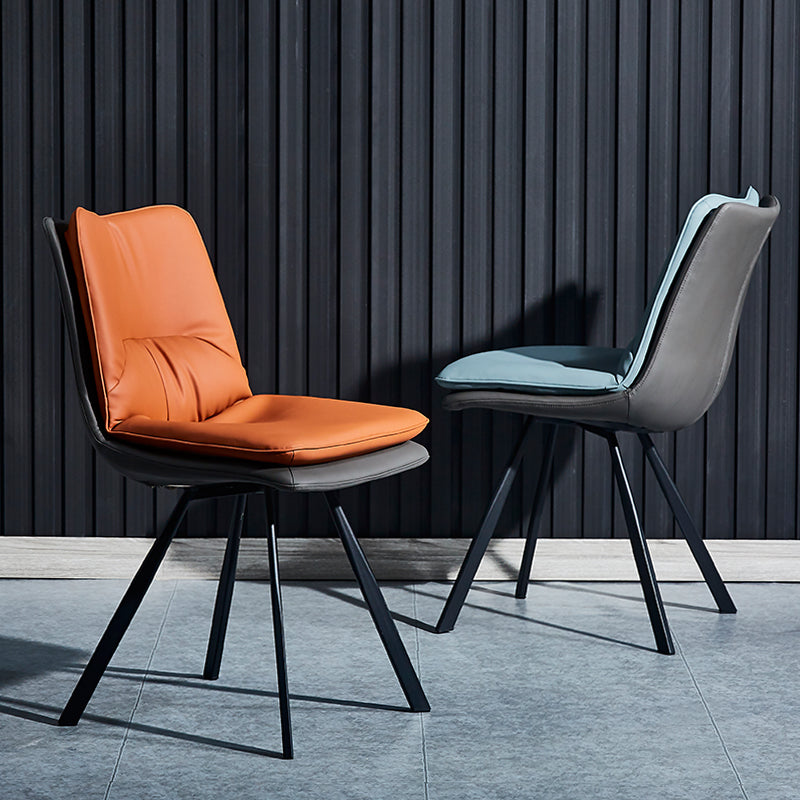 Chaise latérale de restaurant contemporaine en cuir PU, finition mate Parsons, chaise de salle à manger