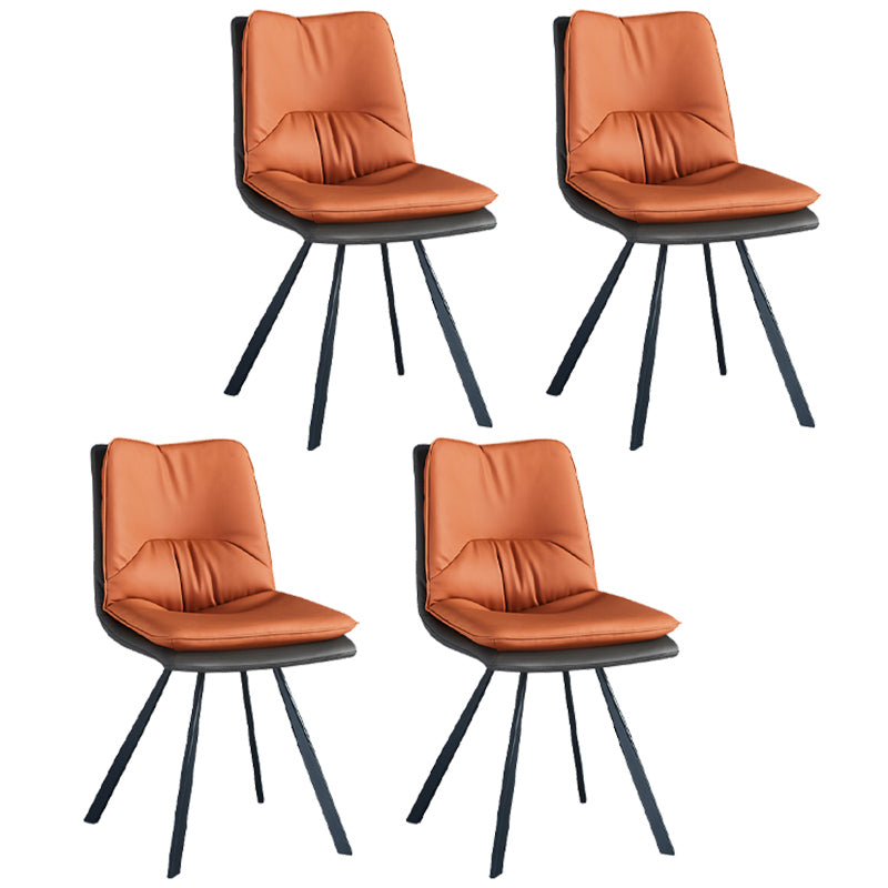 Chaise latérale de restaurant contemporaine en cuir PU, finition mate Parsons, chaise de salle à manger
