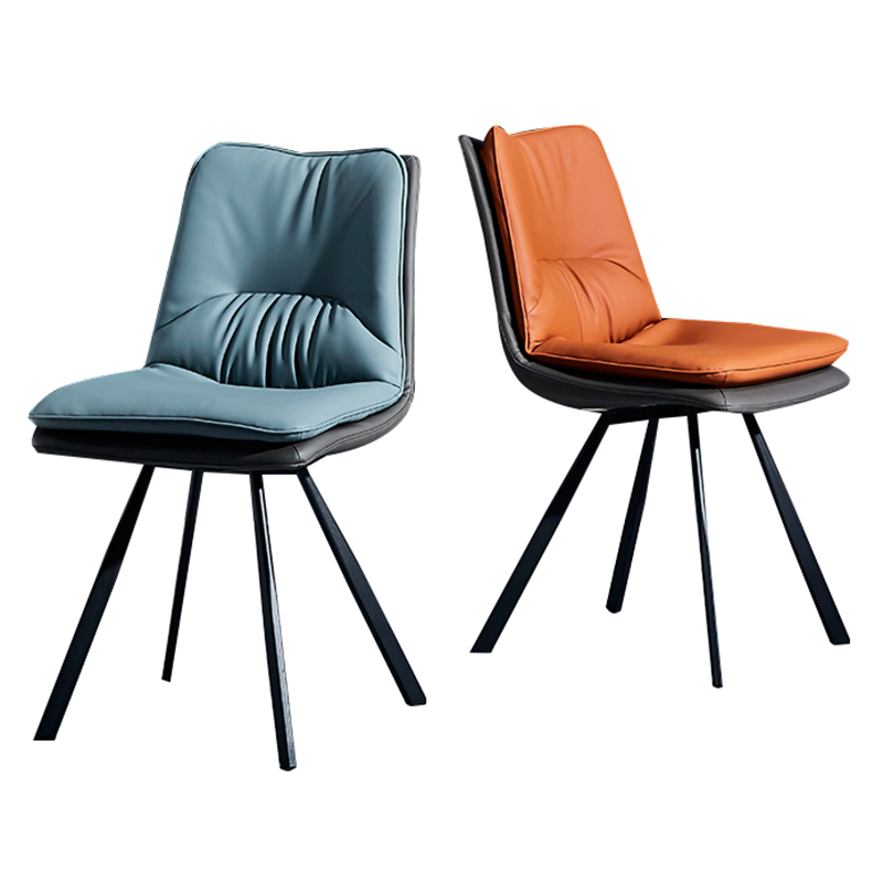 Chaise latérale de restaurant contemporaine en cuir PU, finition mate Parsons, chaise de salle à manger