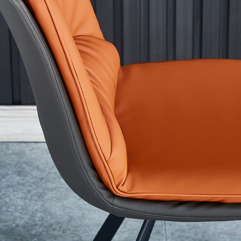Chaise latérale de restaurant contemporaine en cuir PU, finition mate Parsons, chaise de salle à manger