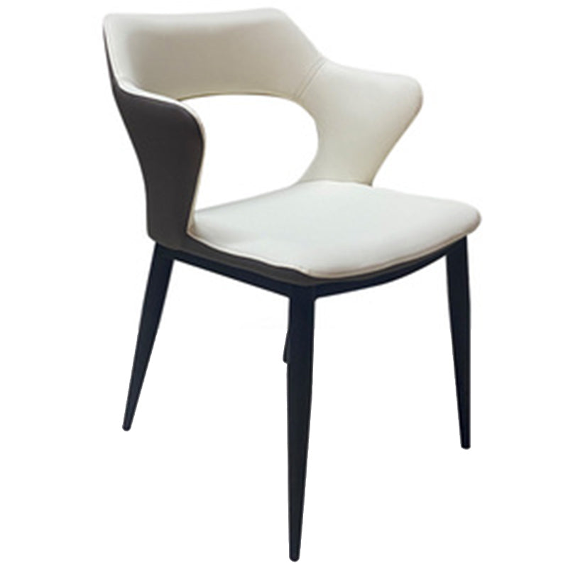 Contemporary Style Metal Dining Chairs Open Back Side Chairs for Kitchen