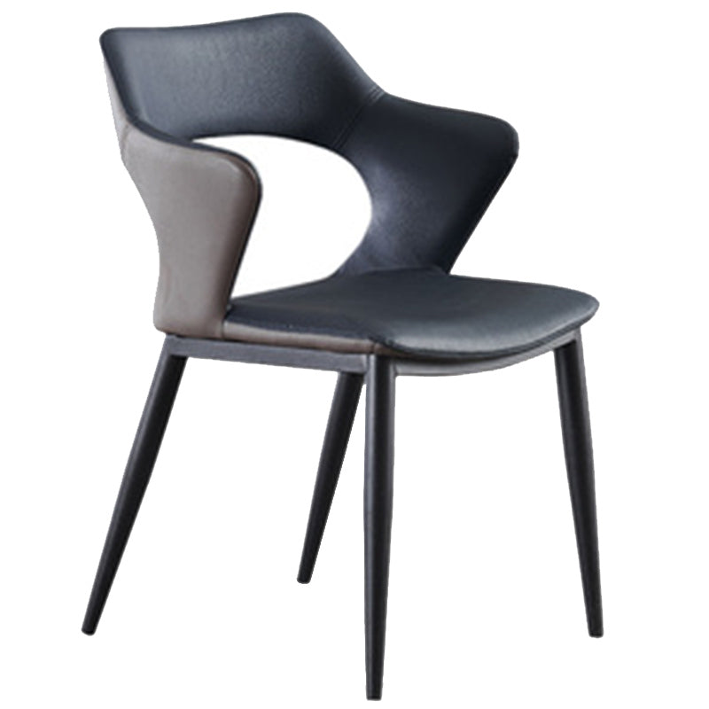 Contemporary Style Metal Dining Chairs Open Back Side Chairs for Kitchen