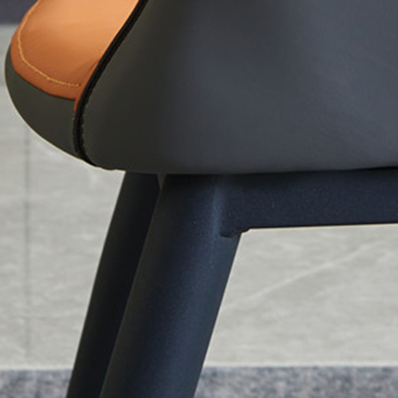 Contemporary Style Metal Dining Chairs Open Back Side Chairs for Kitchen
